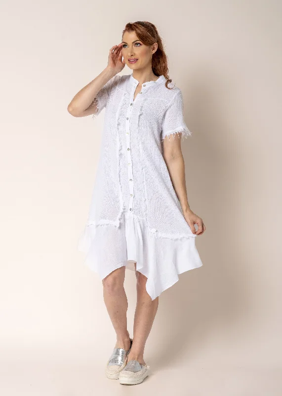 Ariana Linen Dress in White