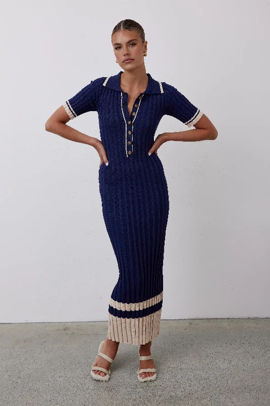 Brinley Knit Maxi Dress (Navy)