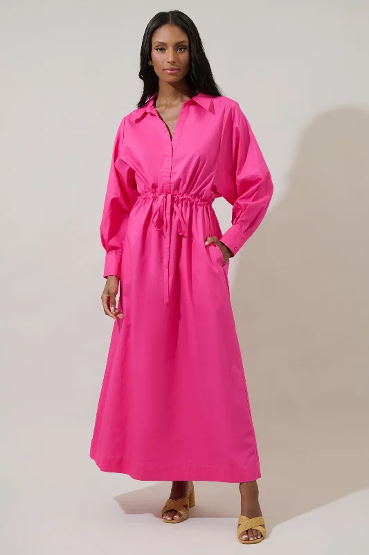 Faiza Dolman Sleeve Poplin Maxi Dress