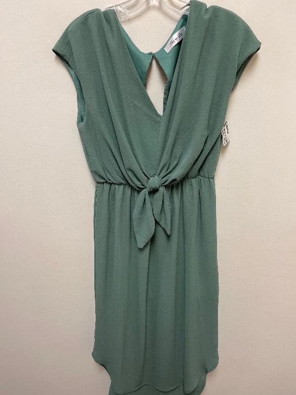 Green Dress Casual Midi Clothes Mentor, Size L