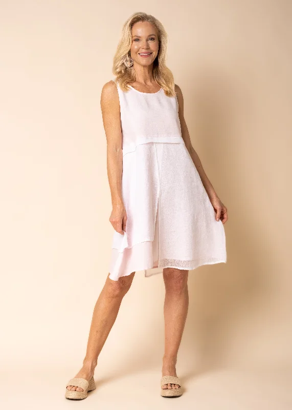 Joyce Linen Blend Dress in Blush