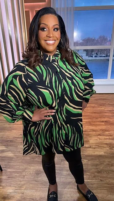 Live Unlimited Green Zebra Print Blouse UK 26