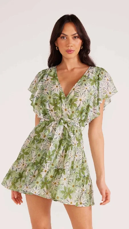 Green/White Floral