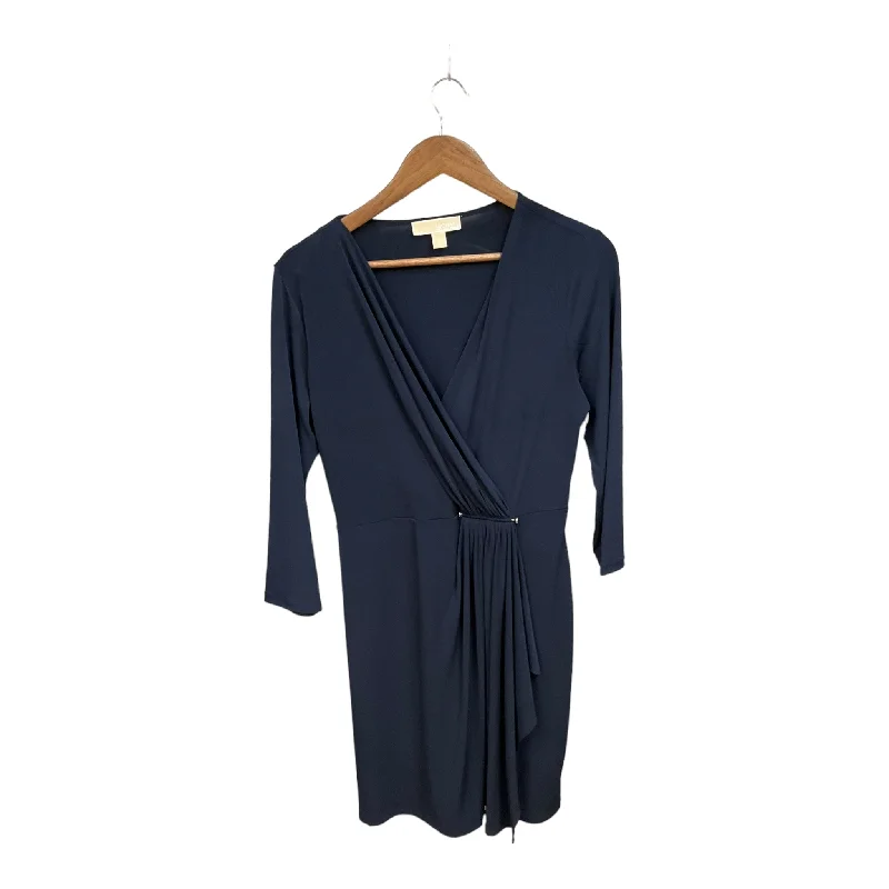 Navy Dress Party Midi Michael By Michael Kors, Size M