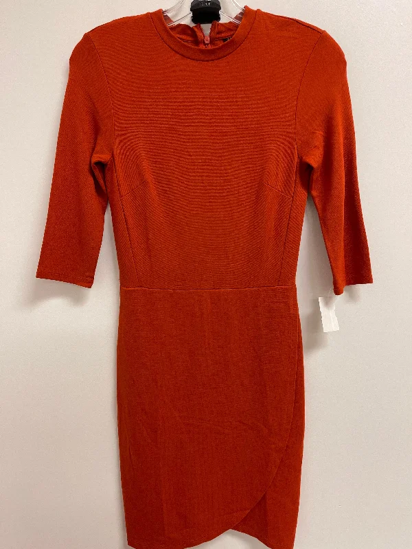 Orange Dress Casual Midi Top Shop, Size S