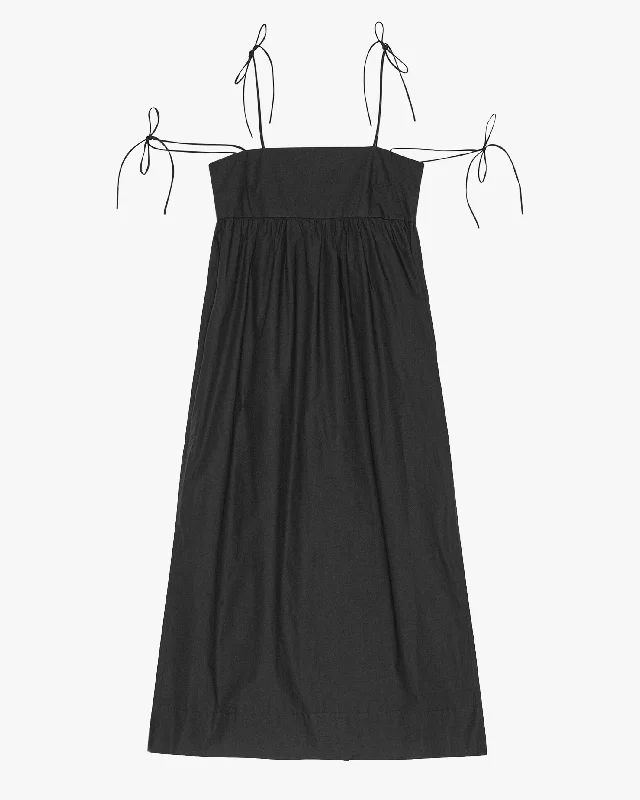 Cotton Poplin String Midi Dress