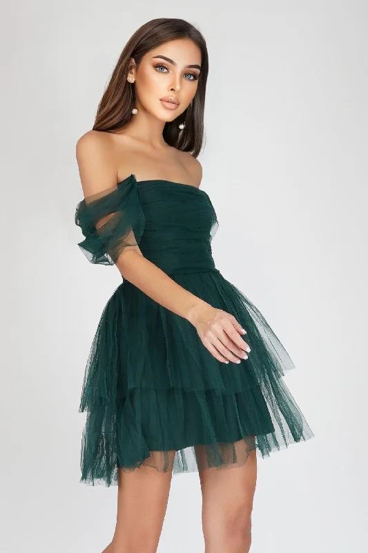 Plus Sydney Emerald Green Tulle Mini Dress