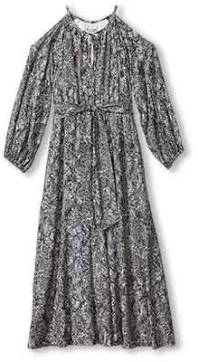 Tommy Bahama Women's Playa Python Long Sleeve Maxi Dress - Shadow