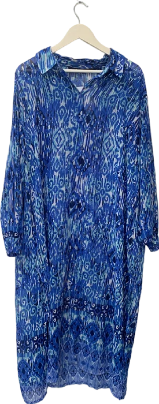 Yours Blue Patterned Dress UK XXL