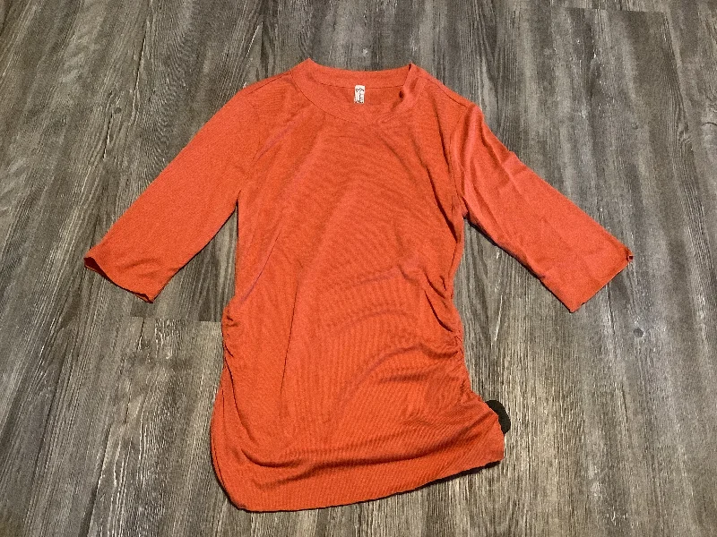 Top Short Sleeve By Free People In Orange, Size: M