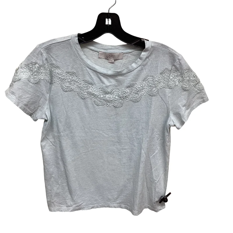 Top Short Sleeve By Loft In Grey, Size: S