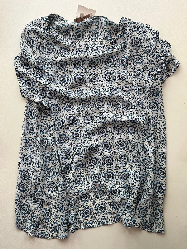 Blouse Short Sleeve By Loft In Blue, Size: M