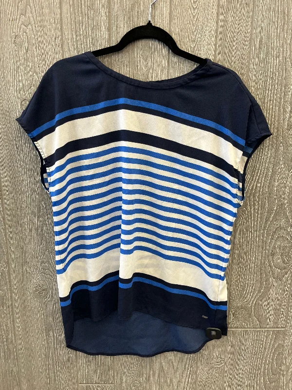 Blouse Short Sleeve By Tommy Hilfiger In Navy, Size: L