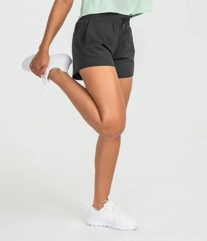 Lined Hybrid Shorts In Deep Space Black