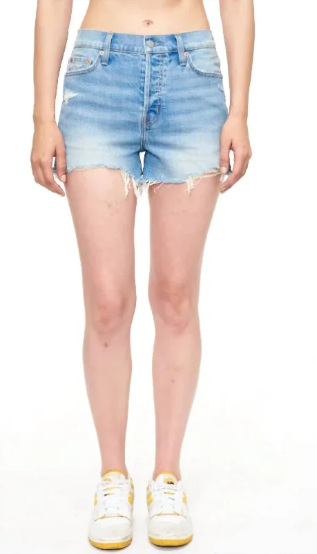 Nova High Rise Jean Shorts In Wave Vintage