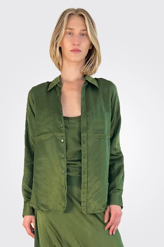 Button Down Blouse - Utility Green