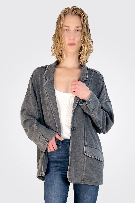 Fleece Blazer - Charcoal