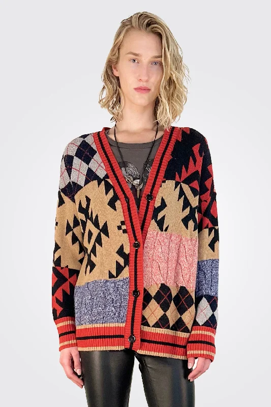 Patchwork Boxy Cardigan - Multi