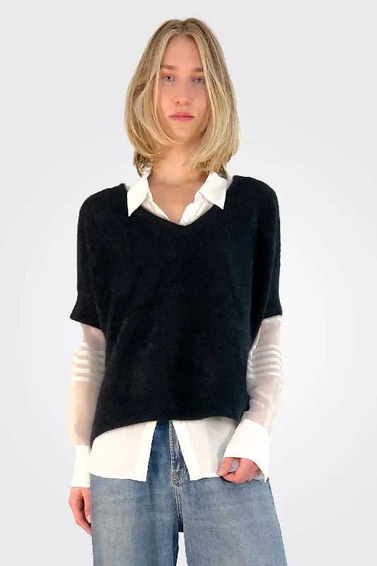 Short Sleeve Sweater - Noir