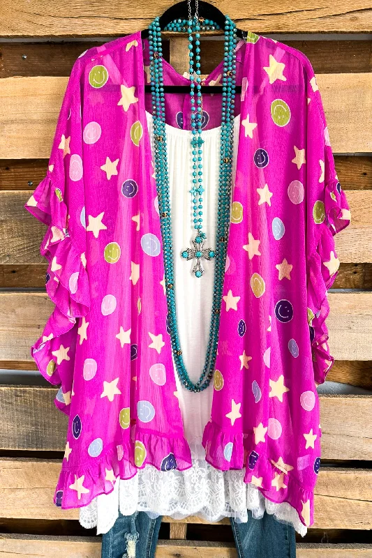 Smiles For Days Kimono - Hot Pink