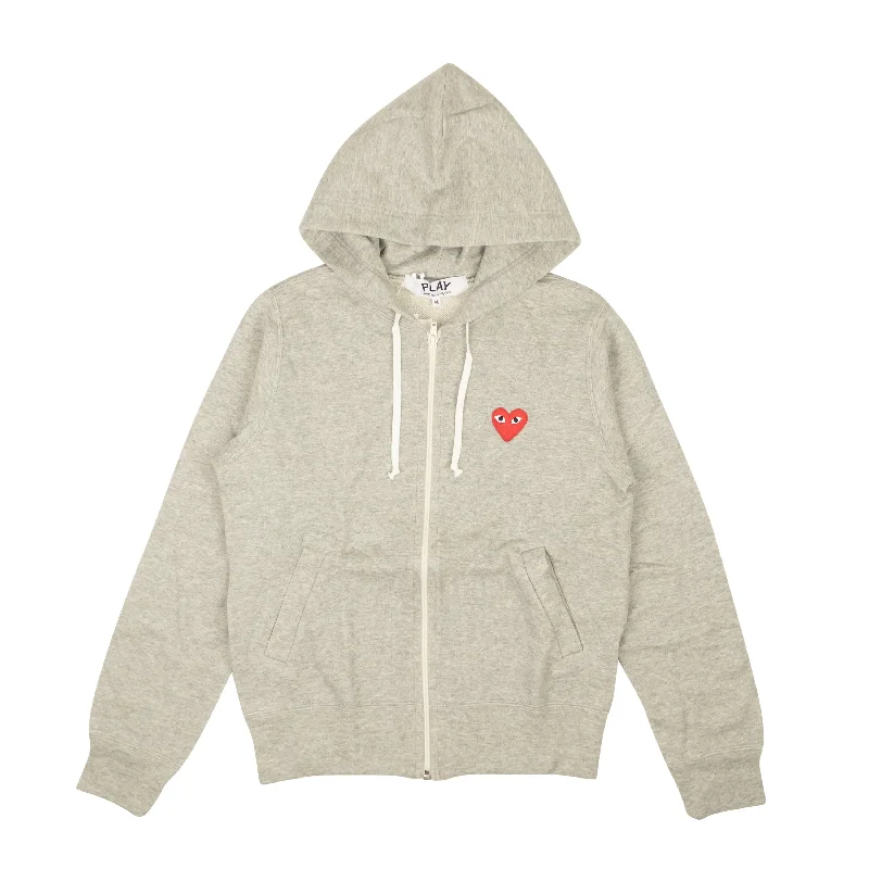 Comme Des Gar�ons Play 5 Red Hearts Hoodie - Gray