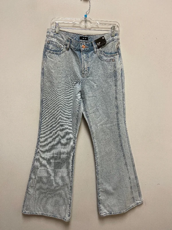 Jeans Flared By Express In Blue Denim, Size: 6