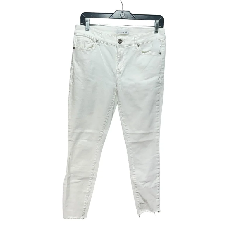 Jeans Skinny By Loft In White, Size: 4