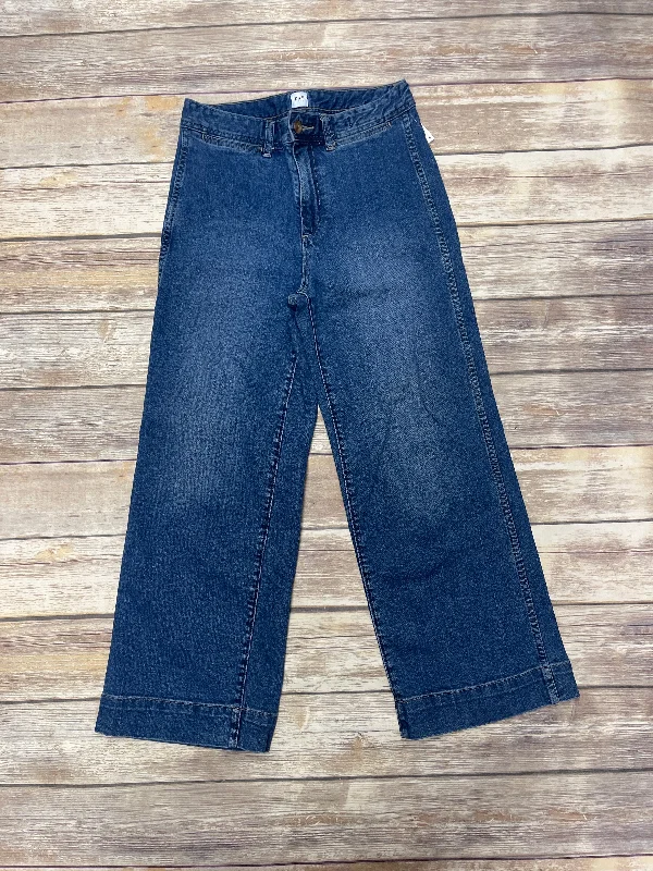 Jeans Wide Leg By Gap In Blue Denim, Size: 4