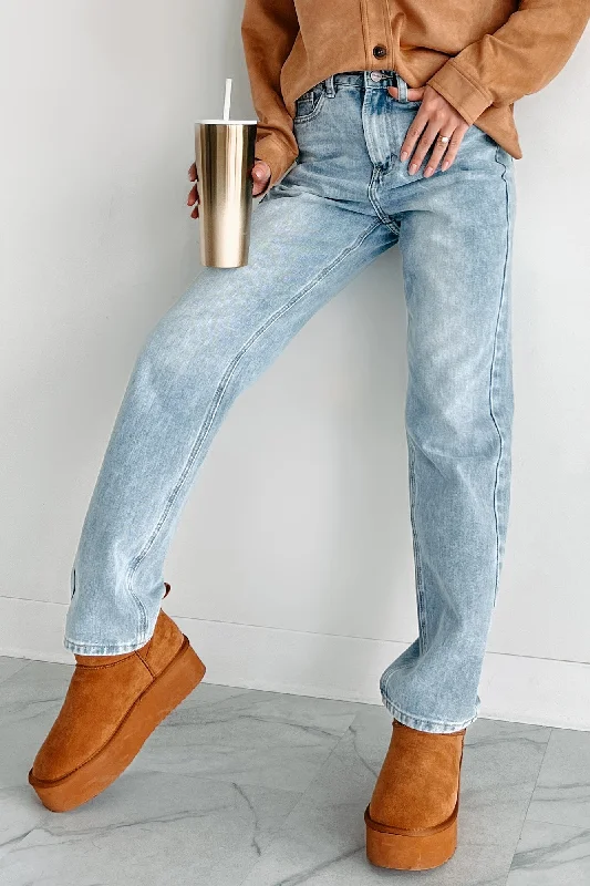 Sebastian High Rise Dogma Straight Leg Jeans (Light Wash)