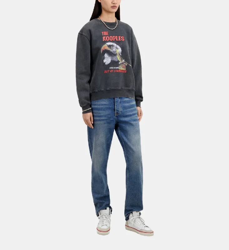 Sweatshirt With Eagle SerigraphyÂ 