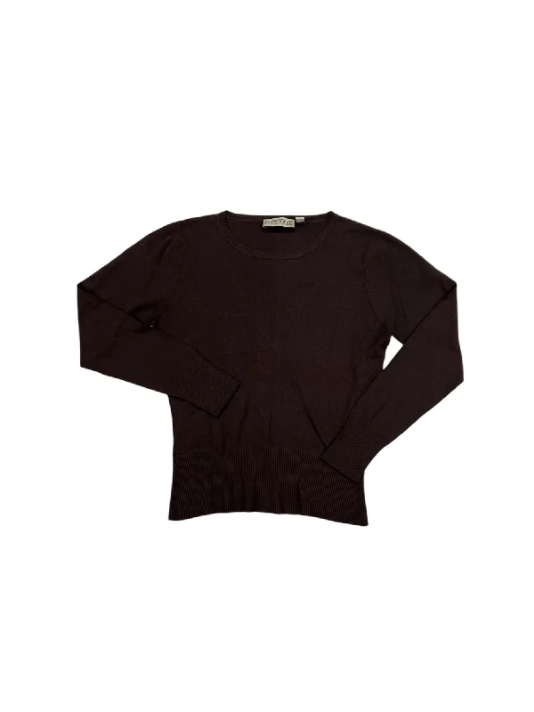 Top Long Sleeve By Canvasback In Brown, Size: M