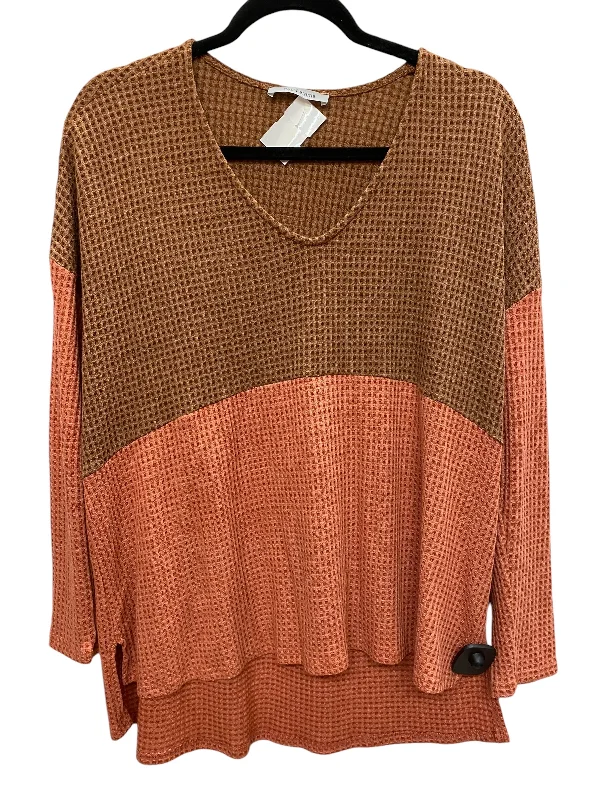 Top Long Sleeve By Ces Femme In Orange, Size: S