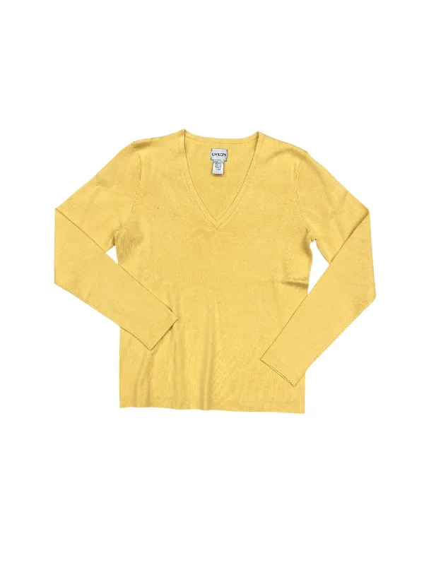 Top Long Sleeve By Chicos In Yellow, Size: L