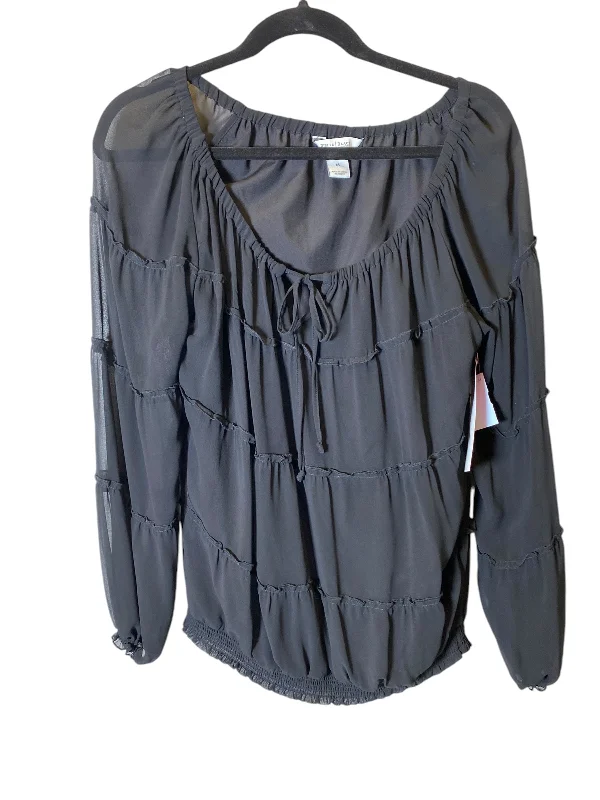 Top Long Sleeve By White House Black Market In Black, Size: M