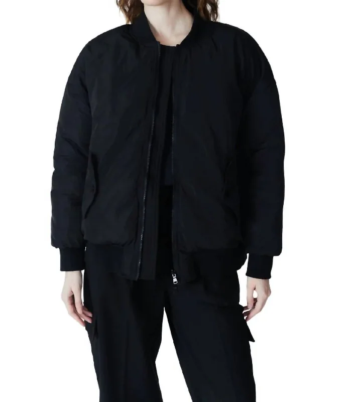 Kai Reversible Bomber Jacket In Black