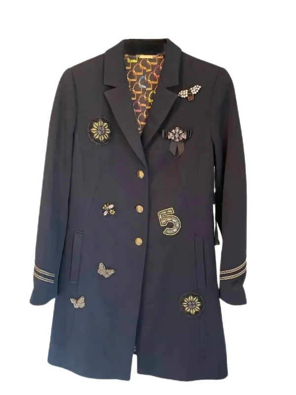 Patchwork Jacket In Navy