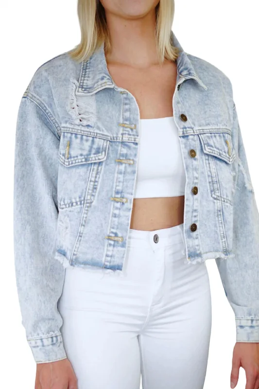 Wifey Denim Jacket In Light Wash