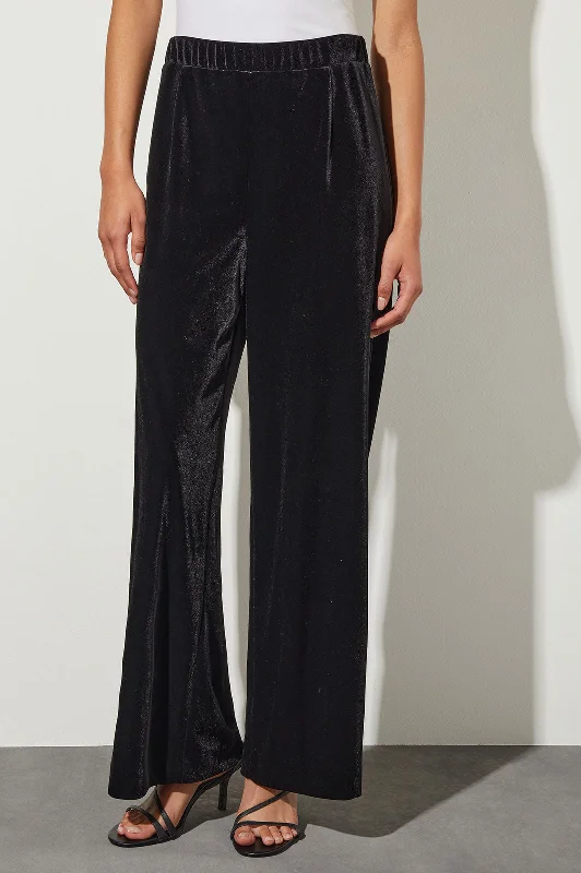 Plus Size Velvet Wide-Leg Pants