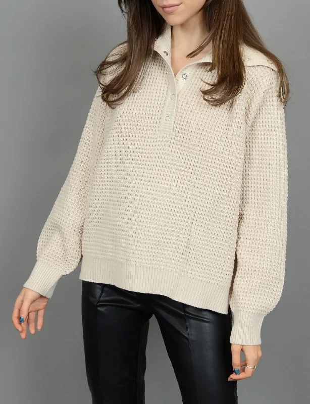 Calliope Turtleneck, White Beach